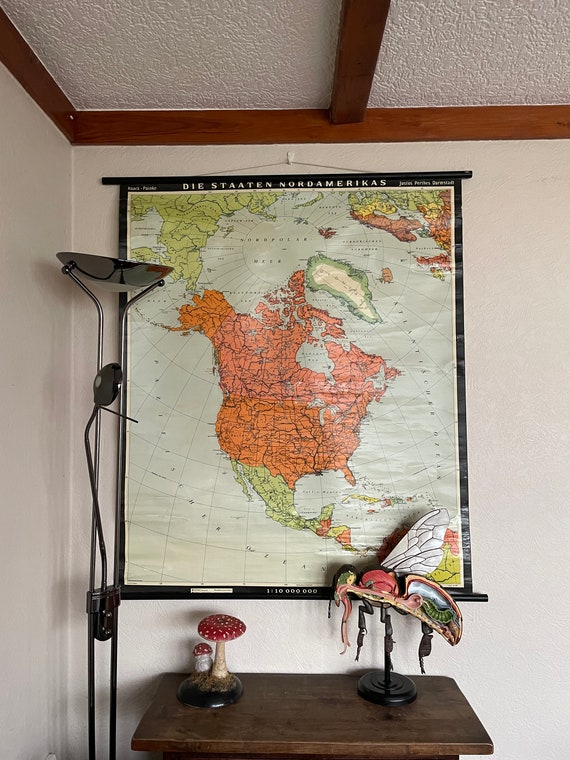 VINTAGE SCHOOL CHART - UNITED STATES MAP VINTAGE SCHOOL CHART - UNITED STATES MAP