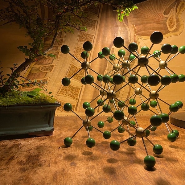 Vintage FLUORIT Schule pädagogische molekulare Modell atomaren wissenschaftlichen CaF2 Atome