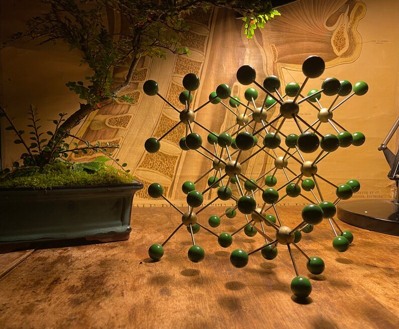 Vintage FLUORITE school educational molecular model atomic scientific CaF2 Atoms zdjęcie 1