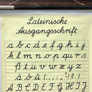 Vintage CALLIGRAPHY CURSIVE Handwriting Educational School Chart ...