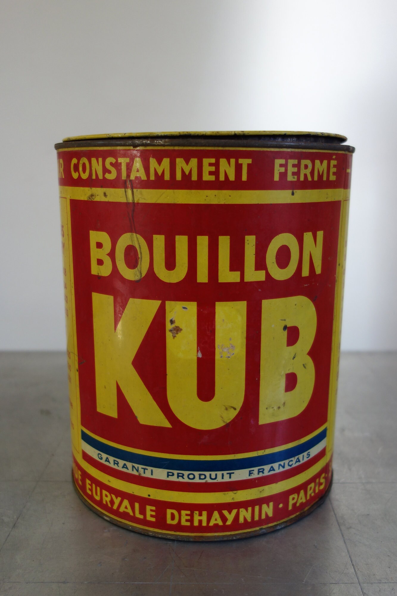 Grande Boîte Ronde Bouillon Kub Or Vintage