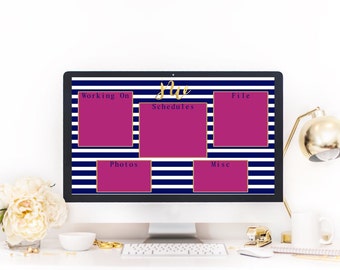 rose gold desktop wallpaper organizer etsy