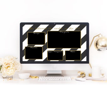 rose gold desktop wallpaper organizer etsy