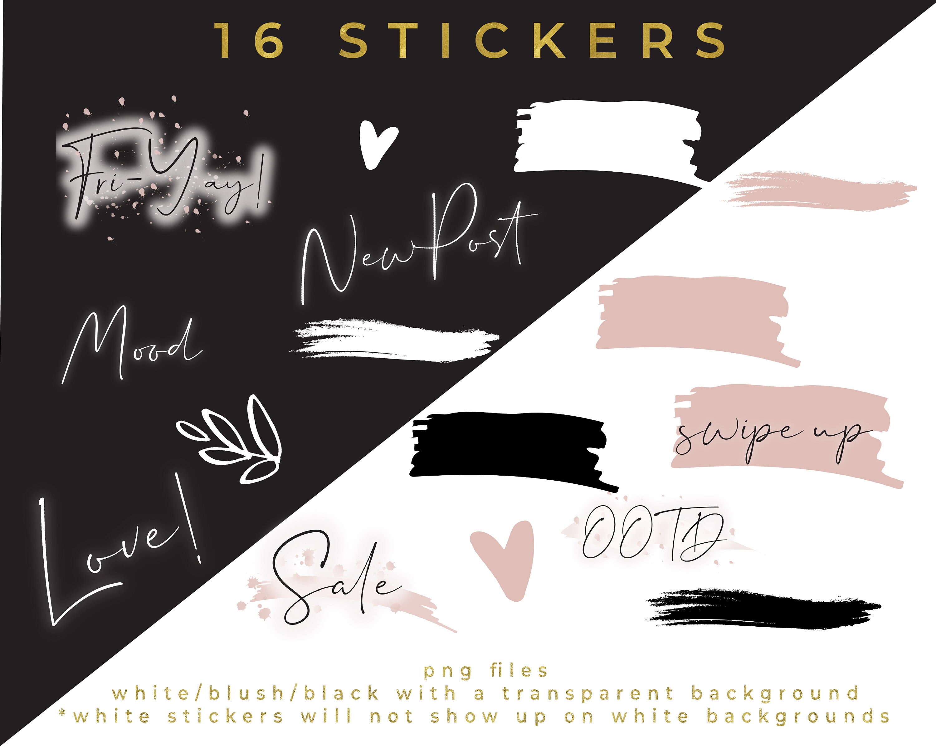 Instagram Stickers Blogger Overlays for Stories - Etsy