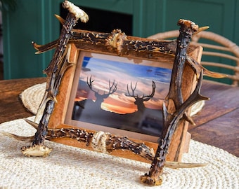 Real Deer Antler Picture Frame