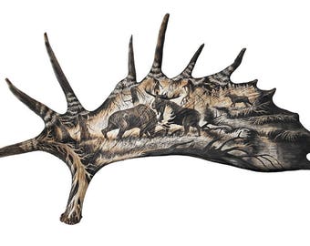 moose antler carving etsy