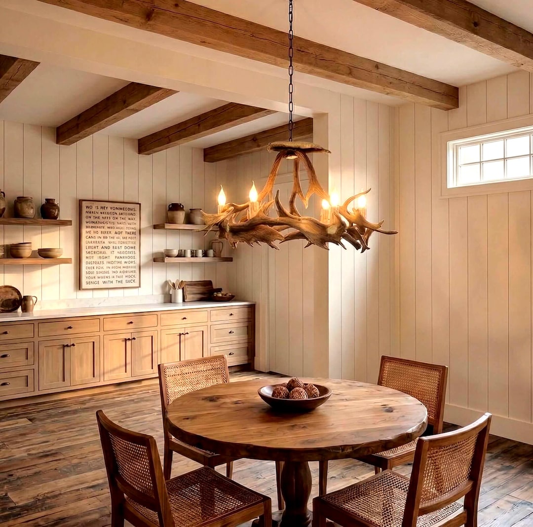 Real Rustic Antler Chandelier for Farmhouse - Etsy
