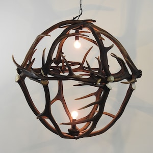 Real Globe Antler Chandelier