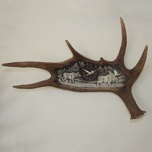 Real Moose Shed Deep Carving shows Walking Moose