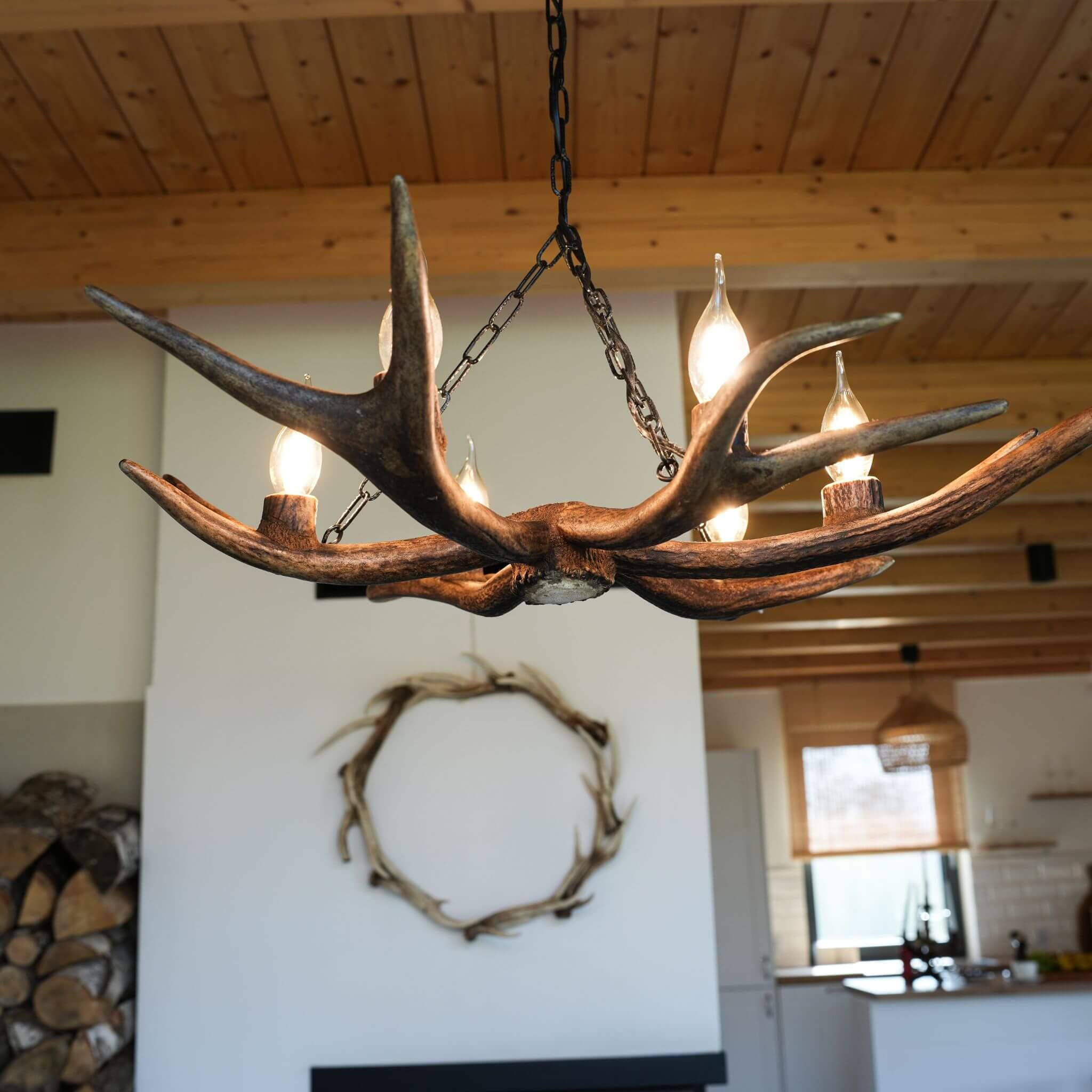 本物のエゾシカ角！フロアランプ/スタンドライトハンドメイド·クラフト