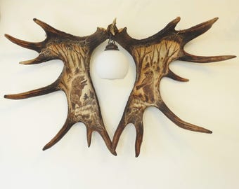 Antler Wall Sconce Carving