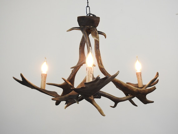 Real deer antler chandelier deals