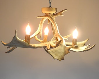 Small White Antler Chandelier