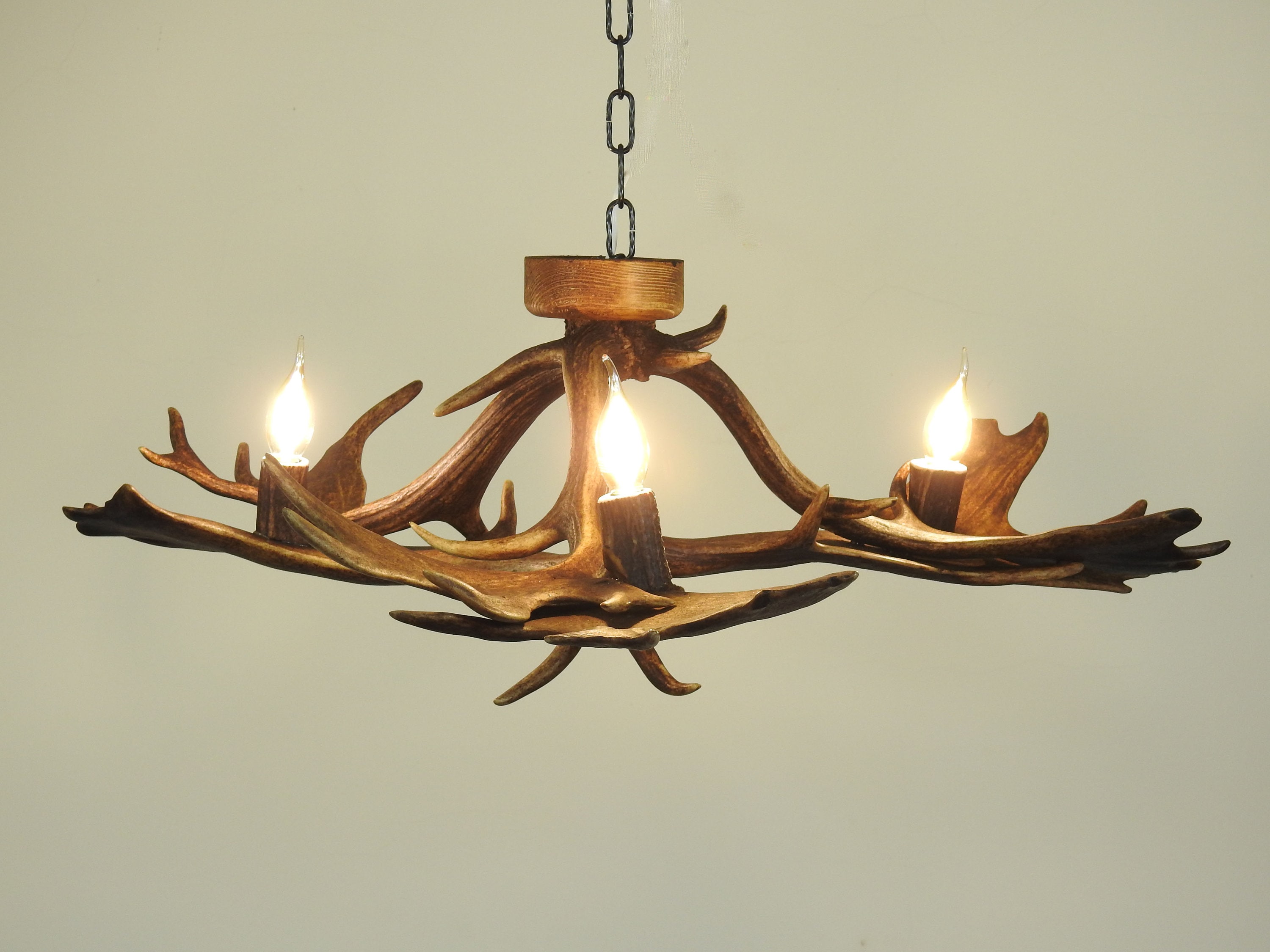 Deer antler 2024 flush mount light