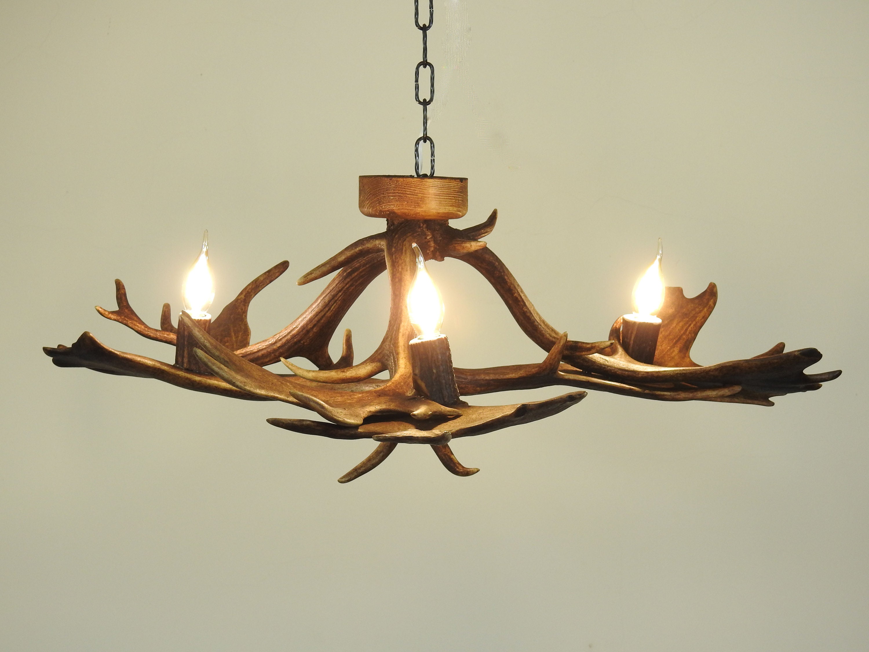Branch Deer Antler Chandelier Lighting - Vintage Style Antler Lamp With Multiple Bulbs (Antler7-4L)
