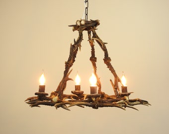 Real Farmhouse Antler Chandelier for 4 Lights