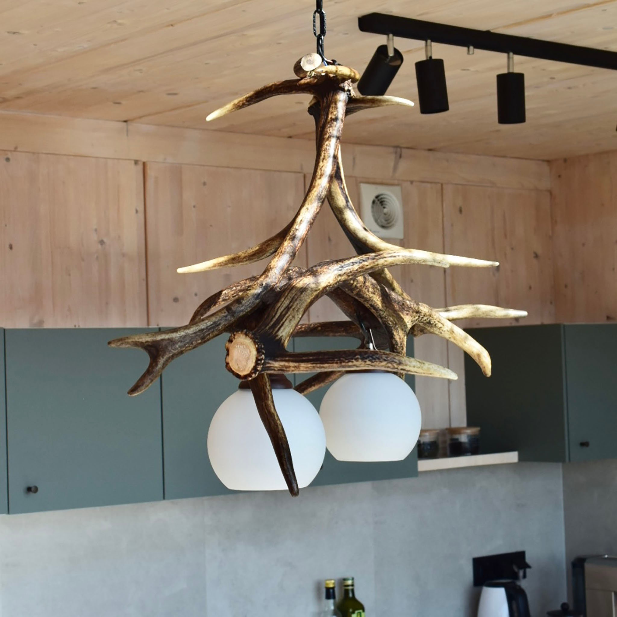 Lustre bois de cerf | Lustre-Fauvex