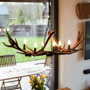 Real Linear Deer Antler Chandelier perfect as Pool Table Light