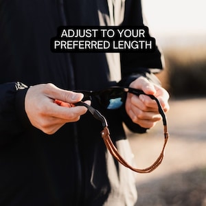 Cinch Adjustable Slim Leather Sunglass Strap, Strap for sunglasses