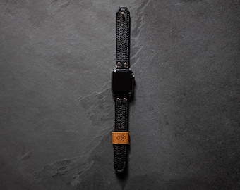 Leather Apple Watch Band, Italian Leather, Riveted