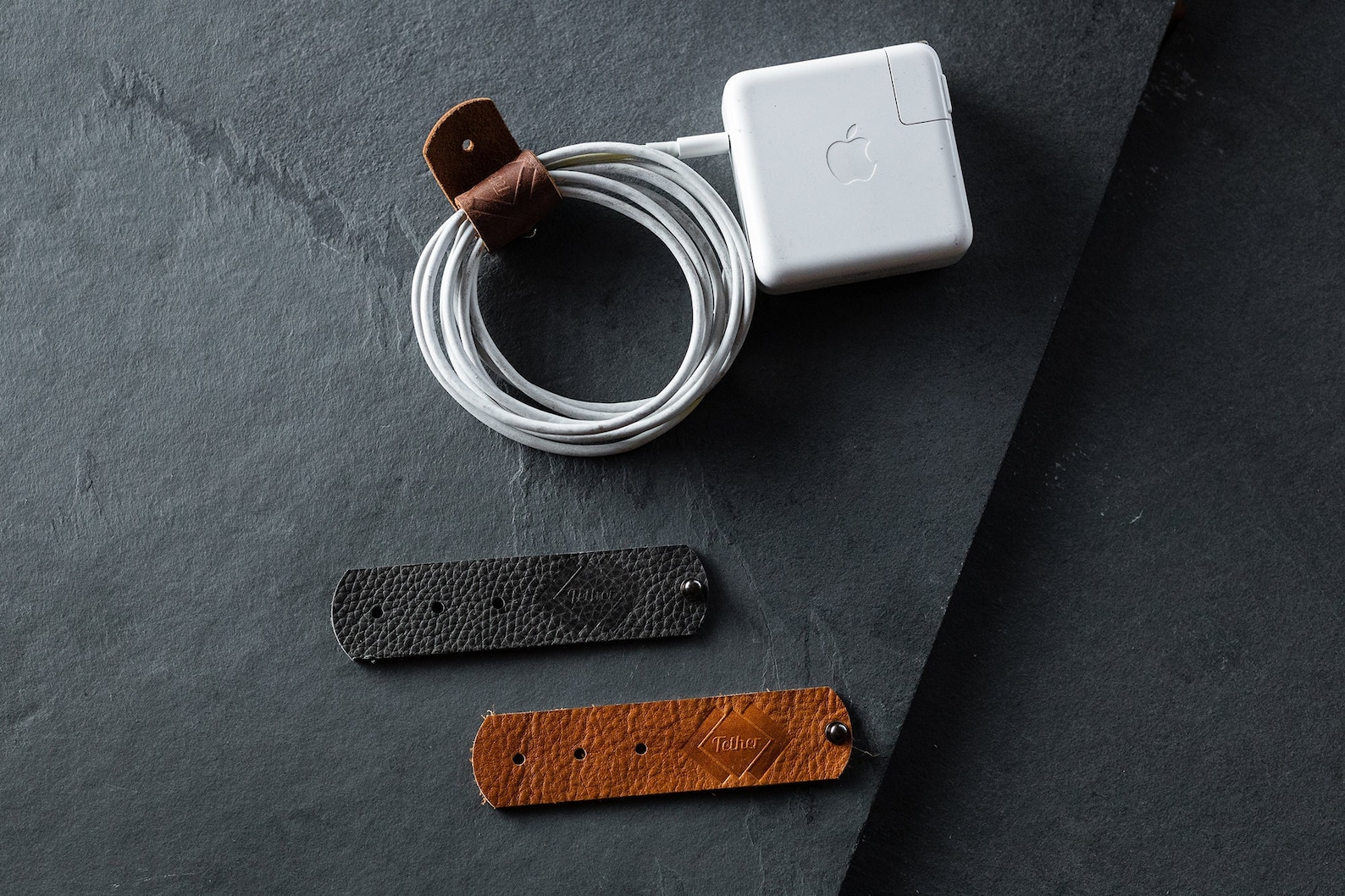 Set of 2 Genuine Leather Cable Wraps / Cord Holders / Cable Etsy