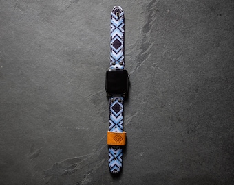 Apple Uhrenarmband, Fluss Design, Sublimationsdruck mit Lederrücken