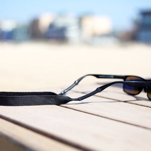 The Original Black Leather Sunglass Strap / Sunglass retainer / Strap for Sunglasses / Monogrammed / Full Grain Leather /