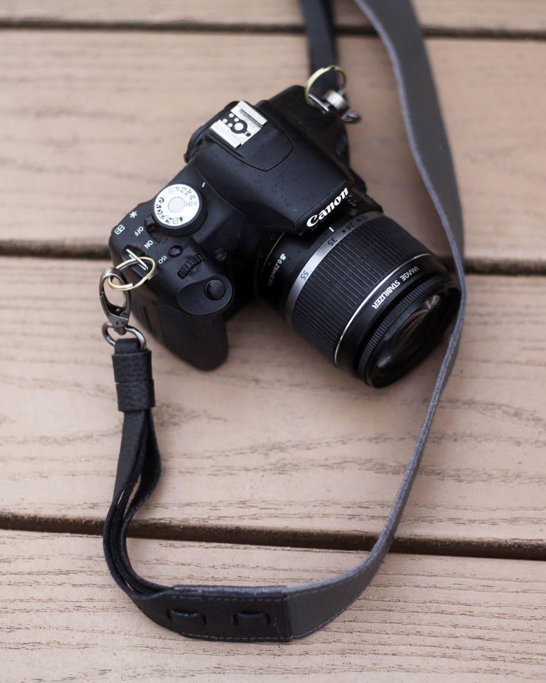 Camera Strap Crossbody Grey/black Leather Camera Strap for Etsy