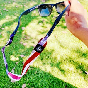 Correa para gafas de sol con bandera estadounidense / Sujeción para gafas de sol con estrellas y rayas