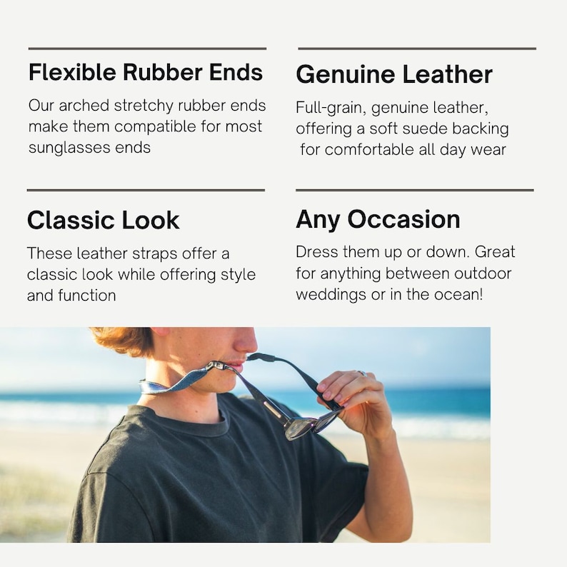 leather sunglass strap, sunglass croakie, high quality leather gifts for him, leather strap for sunglasses