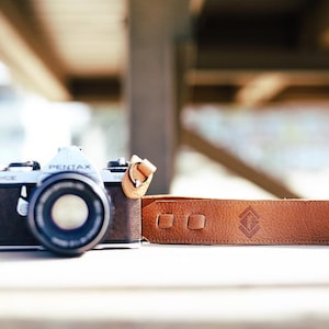 Leather Camera Strap for DSLR or SLR camera, Camera strap for Nikon, Canon, Sony, Fuji & other cameras. image 1