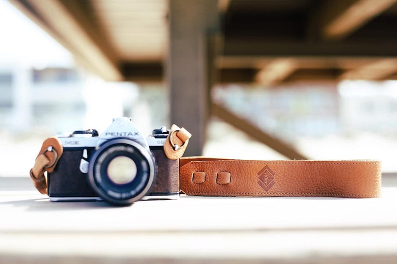 Leather Camera Strap for DSLR or SLR camera, Camera strap for Nikon, Canon, Sony, Fuji & other cameras. image 1