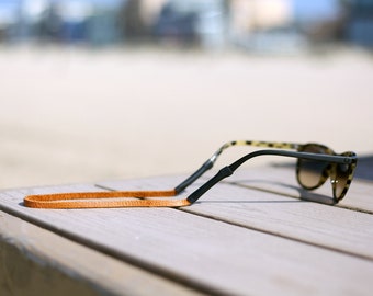 Tan Slim Leather Sunglass Strap / Sunglass retainer / Strap for Sunglasses
