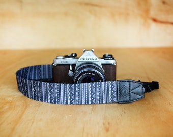 Aztec Camera Strap - Polyester DSLR/SLR Strap with Leatherette Ends