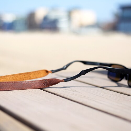 True Brown Leather Sunglass Strap 