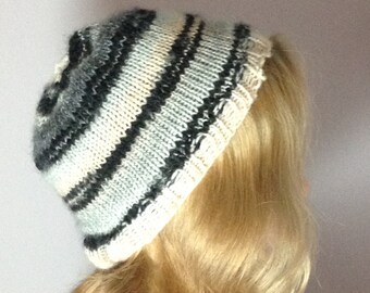 KNIT HAT IN SHADOW GRAY WOOL 424301 main image 0