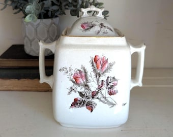 Antique Dresden Ironstone Sugar Bowl, Cottagecore Kitchen Decor