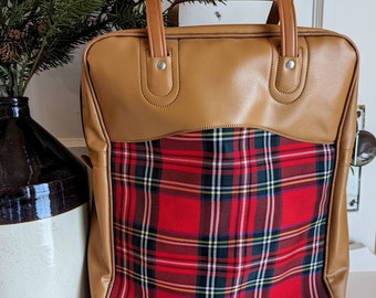 Vintage Red Plaid Thermos Picnic Bag