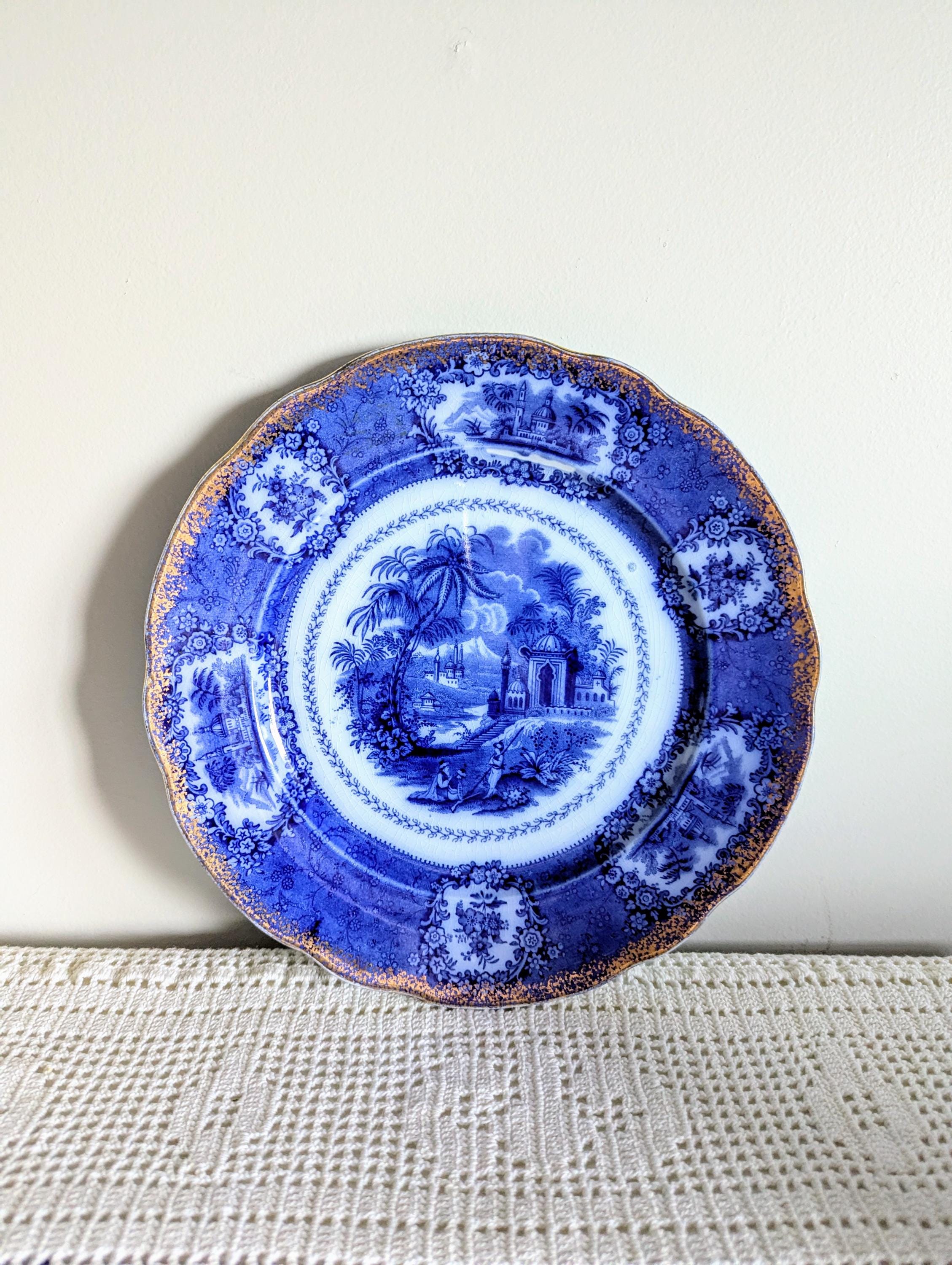 アンティーク フローブルー Flow blue England バーレイ 幻の青いアンティーク食器Flow Blue（フローブルー）とは【公式