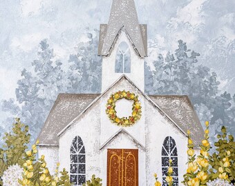 White Church Painting - Etsy