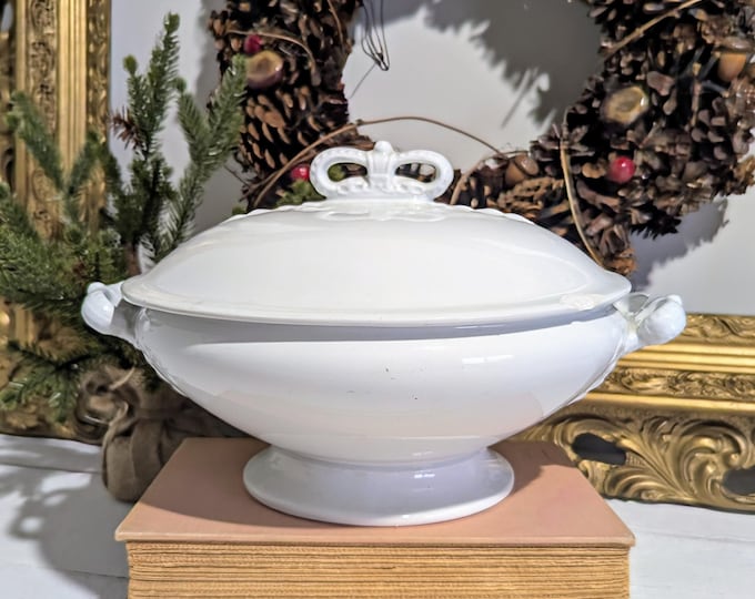 Antique J&G Meakin Ironstone China Covered Serving Dish, England 1890 ...