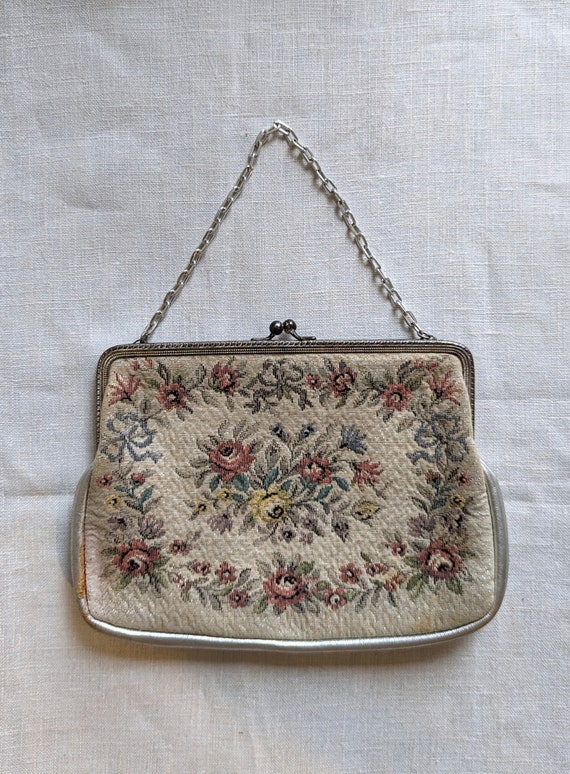 Vintage Tapestry Evening Bag Purse Clutch, Made in