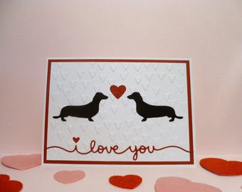 Handmade Dachshund Valentine Card, Doxie Valentine Card, Dachshund Love Card, Doxie Love Card, Dachshund Lover Card, Valentine for Dog Lover