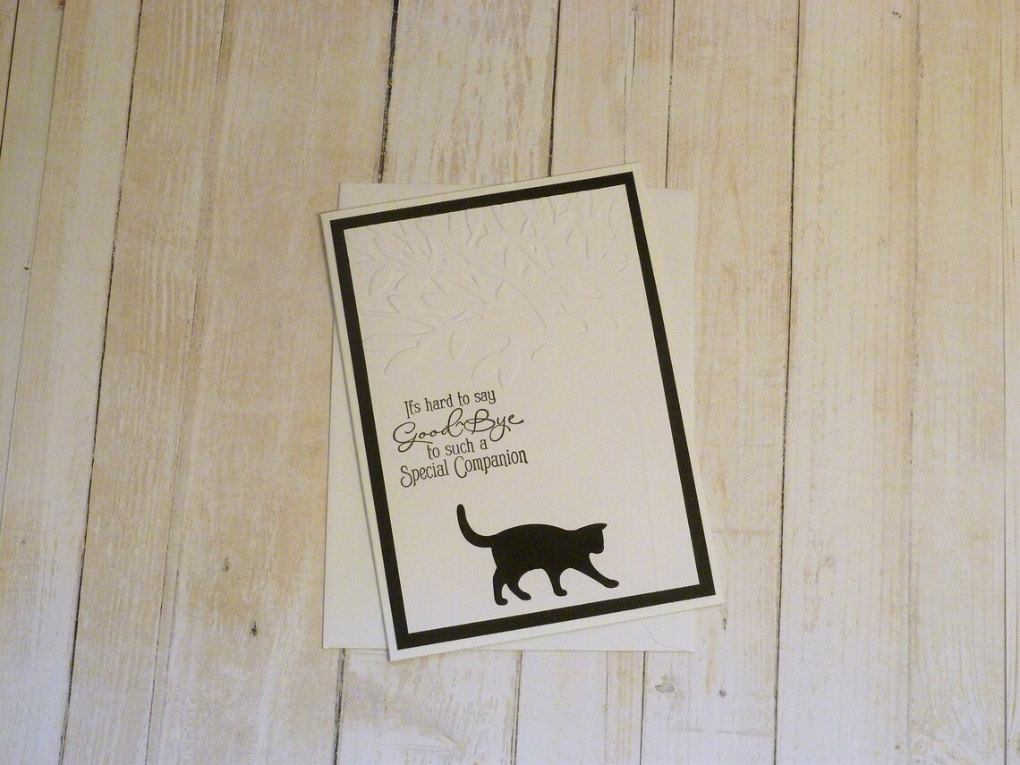 Handmade Cat Memorial Card Black Cat Sympathy Card Cat Etsy