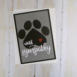 Carte de sympathie pour animal de compagnie faite main, carte de condoléances pour animal de compagnie, carte commémorative pour animal de compagnie, carte empreinte de patte, carte commémorative empreinte de patte, carte de sympathie pour chien, carte commémorative pour chien