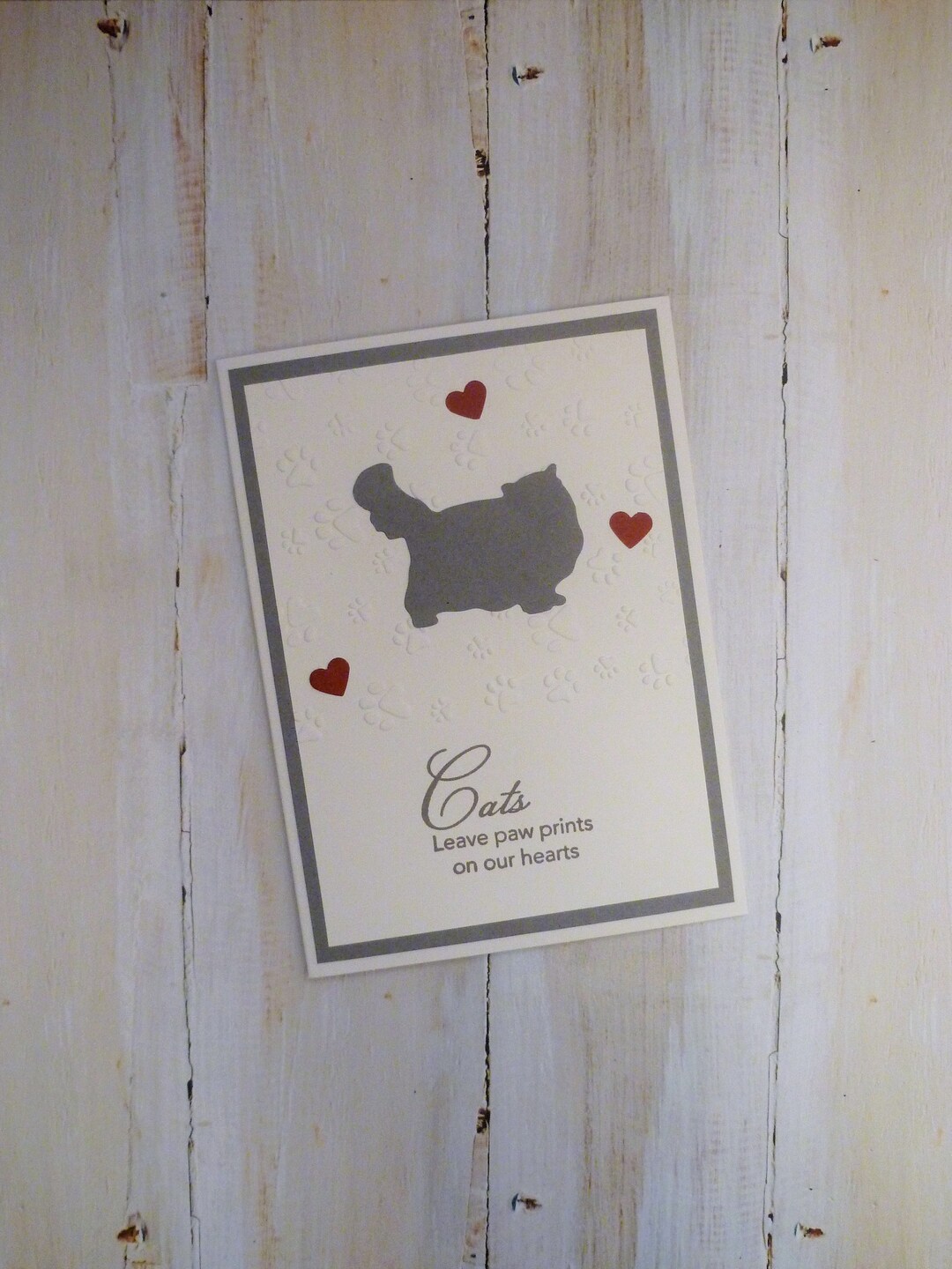Handmade Gray Persian Memorial Card Blue Persian Sympathy Etsy