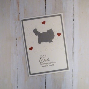 Carte commémorative persane grise faite main, carte de sympathie persane bleue, carte de sympathie ragdoll, carte commémorative ragdoll, cadeau pour perte de persan