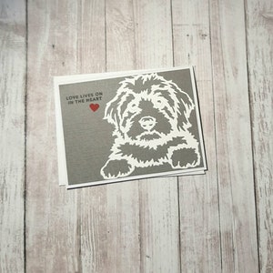 Carte de sympathie pour chien faite à la main, cadeau de deuil pour chien, carte de sympathie pour chien blanc, carte de perte de chien