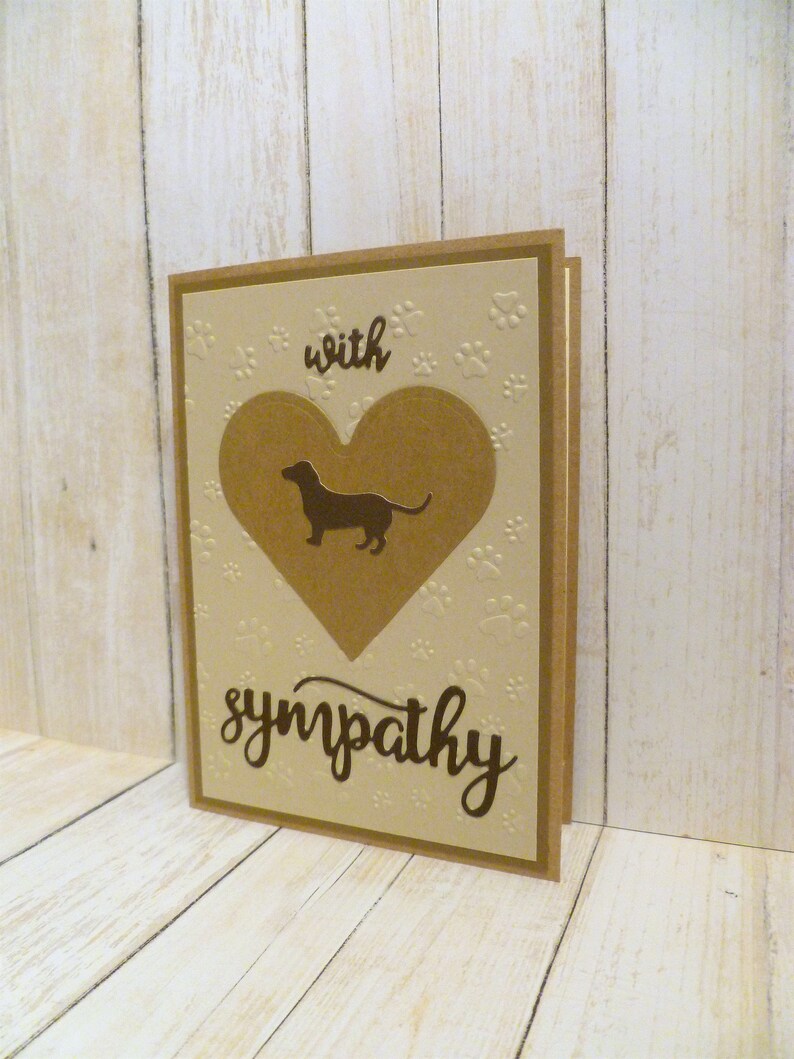 Dachshund Memorial Card Doxie Memorial Card Sausage Dog Card Doxie Sympathy Card Dog Sympathy Handmade Brown Dachshund Sympathy Card