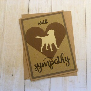 Carte de sympathie jaune Labrador faite à la main, carte commémorative yellow lab, carte de condoléances labrador, perte de chien, sympathie pour chien, cadeau commémoratif de chien